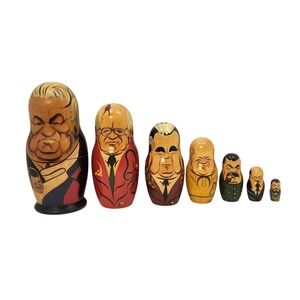 Vintage 7 piece Russian Nesting‎ Dolls - Boris Yeltsin